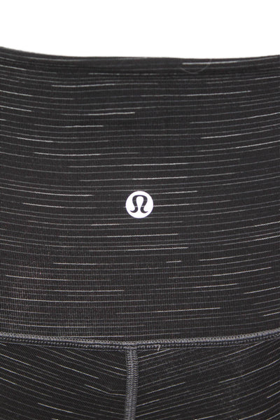 Lululemon Women Ankle Jegging Black Striped Nylon Fall Size 8