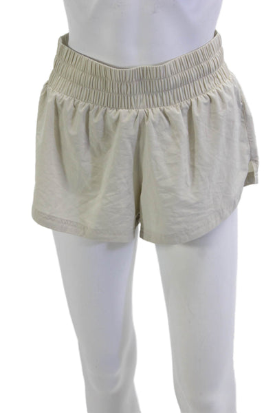 Varley Unisex Beige Beach Shorts 86% Polyester 14% Elastane Size XS