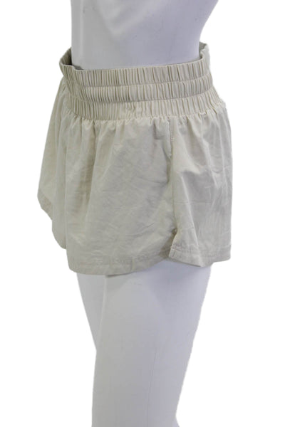 Varley Unisex Beige Beach Shorts 86% Polyester 14% Elastane Size XS
