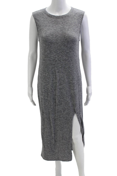 Something Navy Womens Tank Sweater Dress Gray Midi Sleeveless Crew Neck Size M