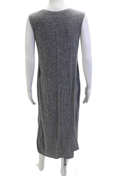 Something Navy Womens Tank Sweater Dress Gray Midi Sleeveless Crew Neck Size M