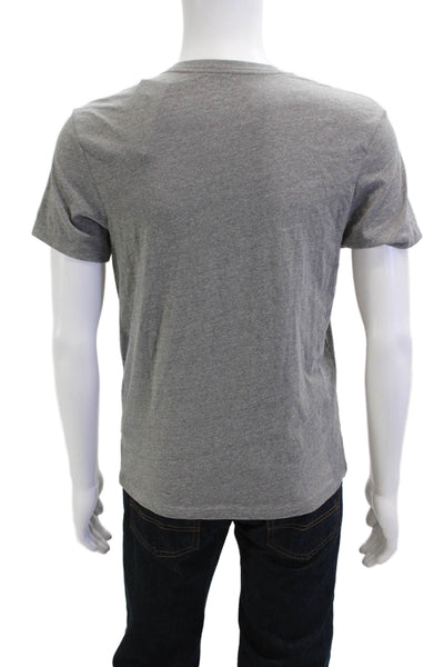 J Crew Mens V-Neck Gray T-Shirt 50% Cotton 50% Repreve Short Sleeve Size S