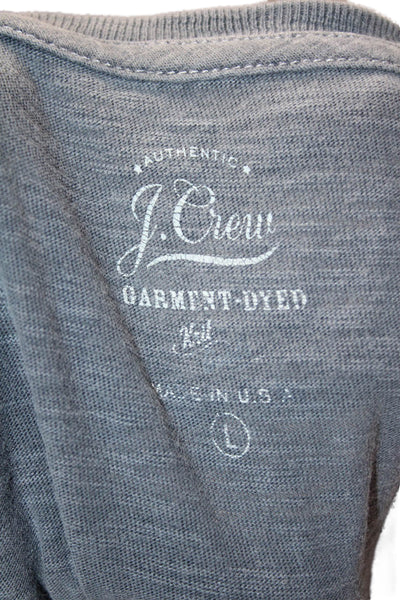 J Crew Mens Gray Cotton Blend Crew Neck Short Sleeve T-Shirt Size L