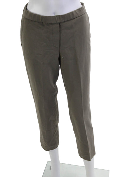 Theory Womens Cropped Ankle Dress Pants Brown Size 2