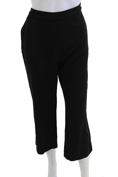 Max Mara Womens Cropped Ankle Wool Pants Black Zip Size 8