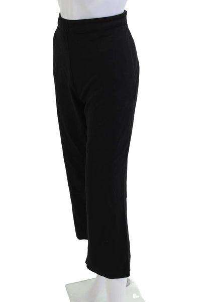 Max Mara Womens Cropped Ankle Wool Pants Black Zip Size 8