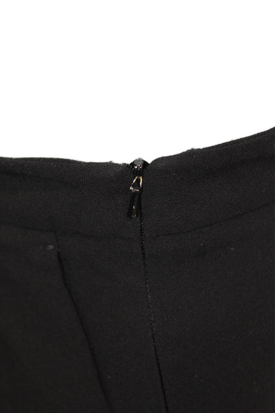 Max Mara Womens Cropped Ankle Wool Pants Black Zip Size 8