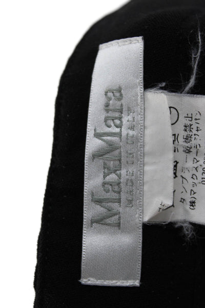 Max Mara Womens Cropped Ankle Wool Pants Black Zip Size 8