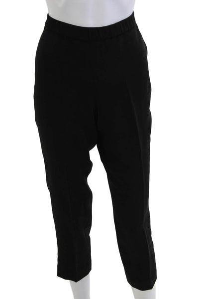 Theory Womens Ankle Cropped Black Cotton Pants Size 6