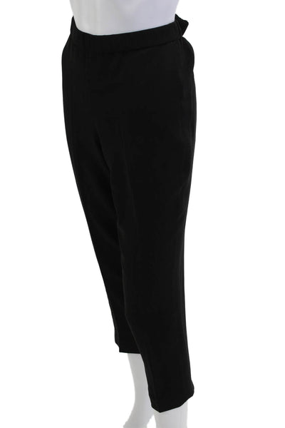 Theory Womens Ankle Cropped Black Cotton Pants Size 6