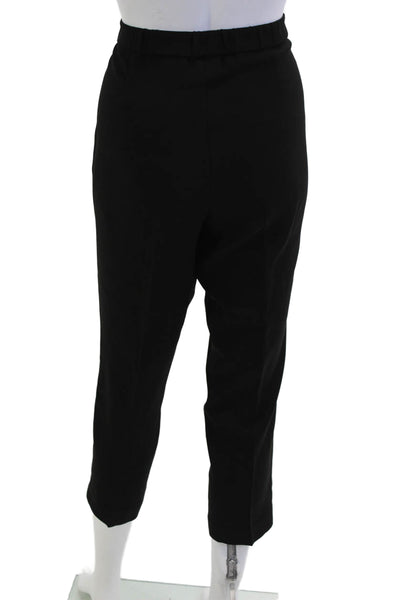 Theory Womens Ankle Cropped Black Cotton Pants Size 6