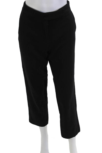 Max Mara Womens Ankle Cropped Dress Pants Black Zip Size 10