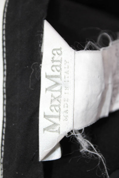 Max Mara Womens Ankle Cropped Dress Pants Black Zip Size 10
