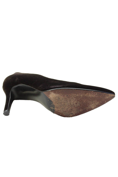 Stuart Weitzman Womens Velvet Pointed Toe Tia Pumps Brown Size 9 B