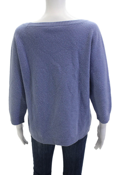 Weekend Max Mara Unisex Blue Cotton Scoop Neck Pullover Long Sleeve Size L