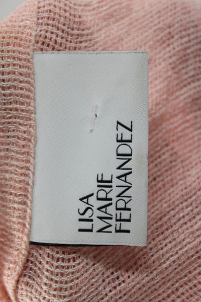 Lisa Marie Fernandez Womens Cropped Blouse Pink Linen Polyamide Tie Size 1