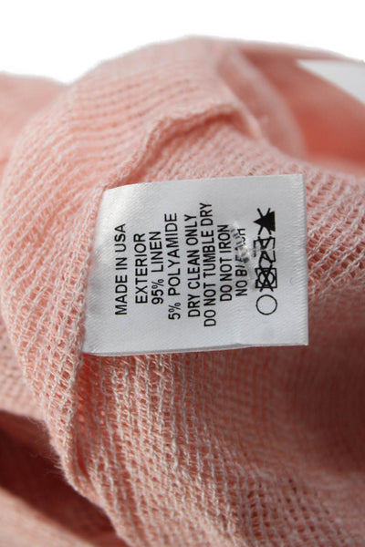 Lisa Marie Fernandez Womens Cropped Blouse Pink Linen Polyamide Tie Size 1