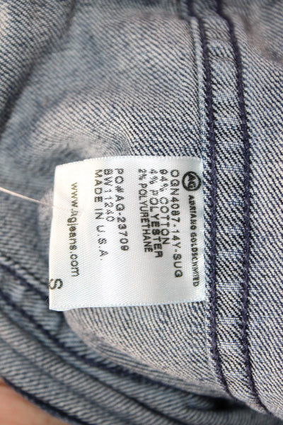 AG Women Jacket Dark Blue Button Collared Solid 90s Fall Size S