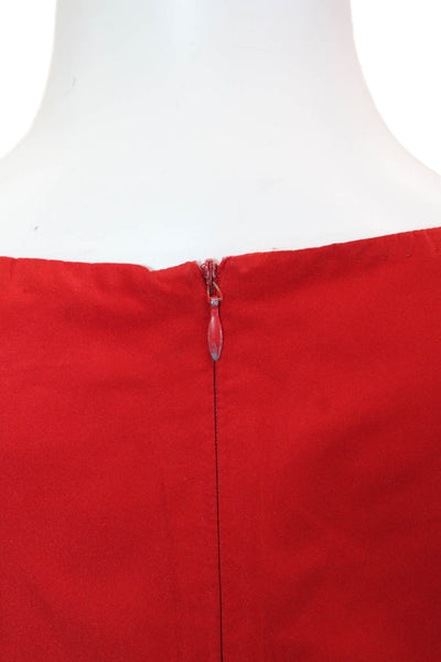 Jil Sander Women Sheath Dress Red Sleeveless Round-Neck Knee-Length Size S