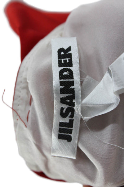 Jil Sander Women Sheath Dress Red Sleeveless Round-Neck Knee-Length Size S