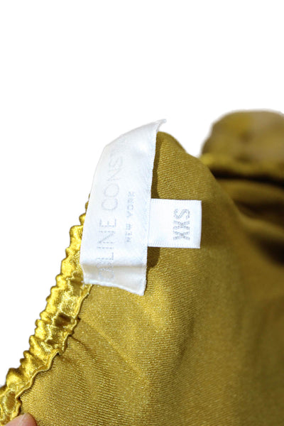 Caroline Constas Women Blouson Mini Dress Yellow Long Sleeve Size 2XS