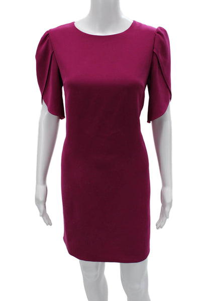 Cynthia Steffe Womens Sheath Shift Purple Dress Short Sleeve Size 4