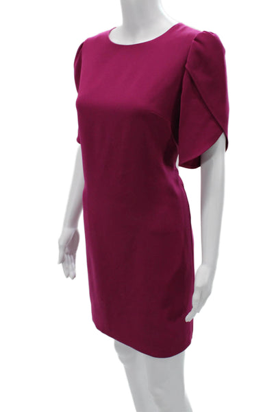 Cynthia Steffe Womens Sheath Shift Purple Dress Short Sleeve Size 4