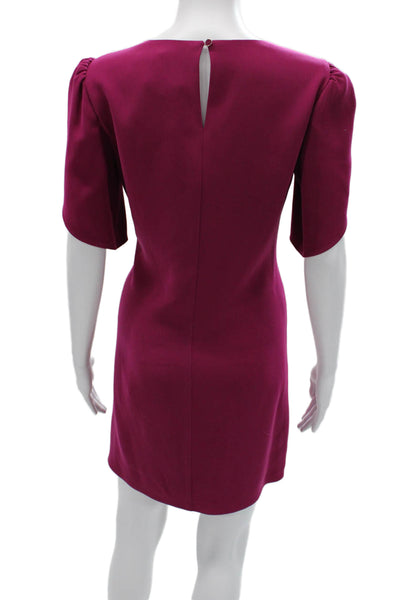 Cynthia Steffe Womens Sheath Shift Purple Dress Short Sleeve Size 4