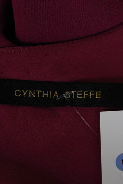 Cynthia Steffe Womens Sheath Shift Purple Dress Short Sleeve Size 4