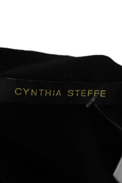 Cynthia Steffe Women Fit & Flare Dress Black 3/4 Sleeve Rayon Size S