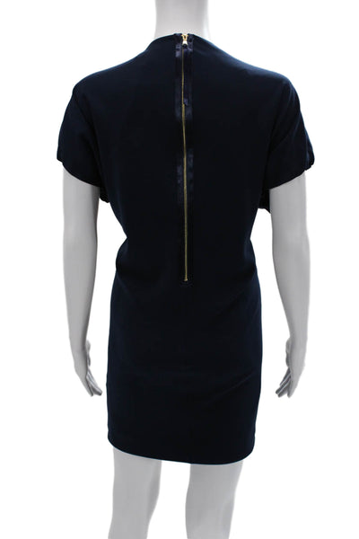 Cynthia Steffe Women Shift Dress Dark Blue Zip Above Knee Size 4