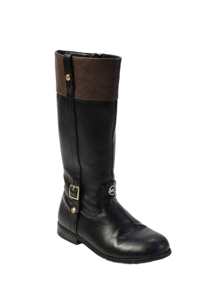 Michael Michael Kors Girls Color Block Zippered Knee High Boots Black Size 1