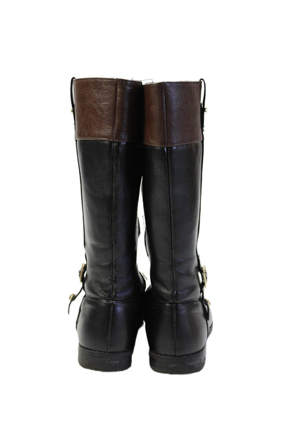 Michael Michael Kors Girls Color Block Zippered Knee High Boots Black Size 1