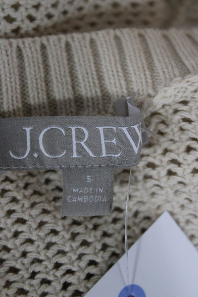 J Crew Women Pullover Merino Wool Crew Neck Long Sleeve Sweater Beige Size S