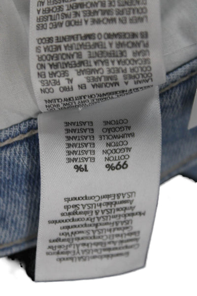 Mother Womens Cropped Wide Leg Jeans Light Blue Mid Rise Button 25 In Size 27
