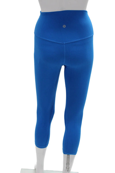 Lululemon Women Capri Leggings Blue Nylon Size 2