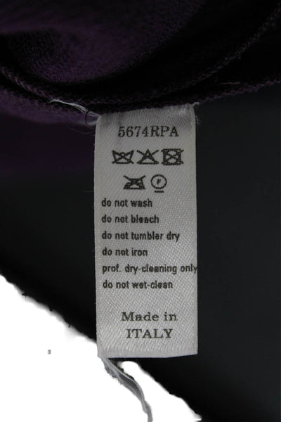 Carolina Herrera Womens Fit-Flare Wool Midi Dress Purple V-Neck Size 6