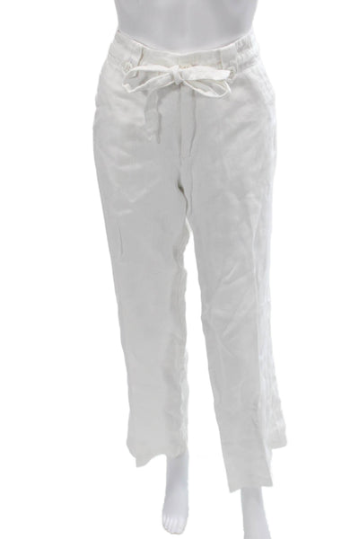 Sanctuary Womens Cropped Paperbag Linen Pants White Size 27
