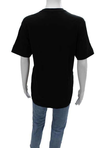 Cynthia Rowley Womens Basic Graphic T-Shirt Black Short Sleeve Cotton Size M