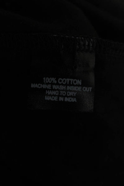 Cynthia Rowley Womens Basic Graphic T-Shirt Black Short Sleeve Cotton Size M