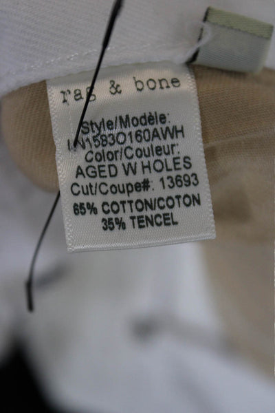 Rag & Bone Jean Women Boyfriend Cropped Jeans White Mid Rise 25 Inseam Size 29