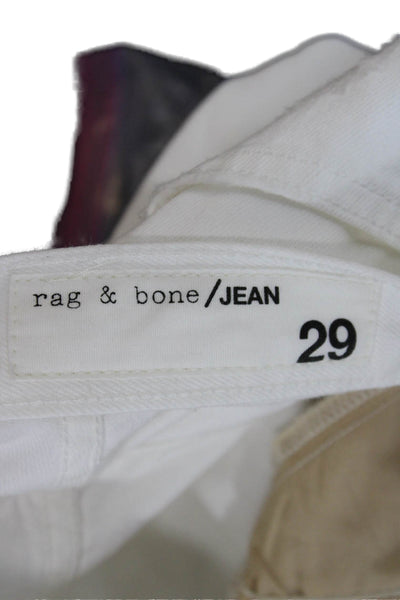 Rag & Bone Jean Women Boyfriend Cropped Jeans White Mid Rise 25 Inseam Size 29