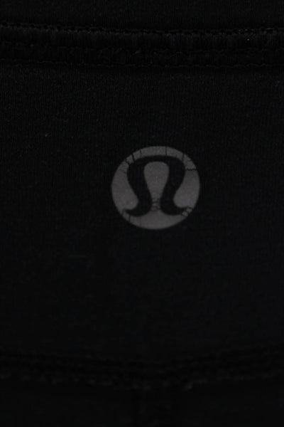 Lululemon Women Black Nylon Capri Leggings Drawstring Sports Size 10