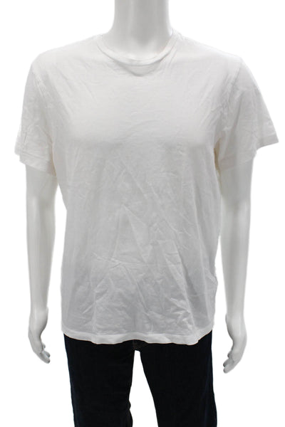 J Crew Mens Classic White Crew Neck Cotton T-Shirt Short Sleeve Size L