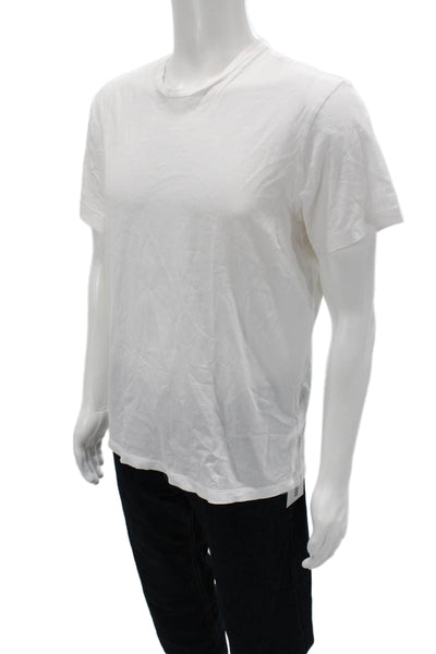 J Crew Mens Classic White Crew Neck Cotton T-Shirt Short Sleeve Size L