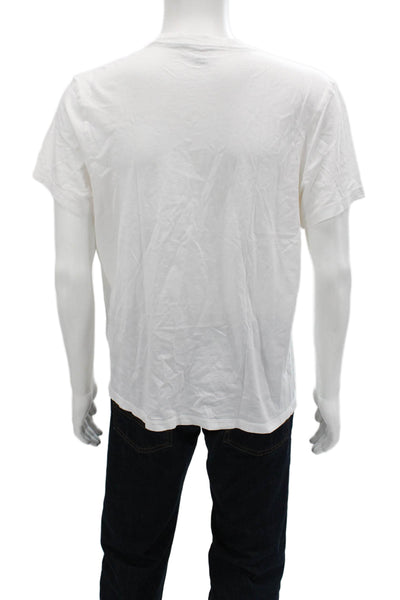 J Crew Mens Classic White Crew Neck Cotton T-Shirt Short Sleeve Size L