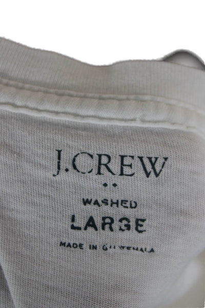 J Crew Mens Classic White Crew Neck Cotton T-Shirt Short Sleeve Size L