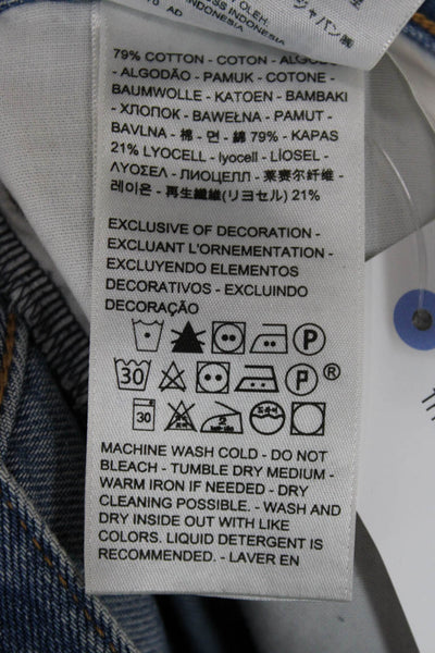 Levis Womens Cropped Wide Leg Jeans Blue Mid Rise Size 27