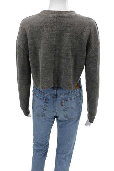 Zara Women Pullover Sweatshirt Gray Crew Neck Long Sleeve Size S