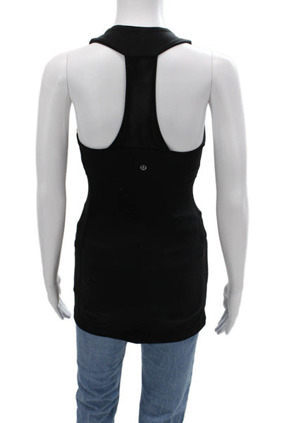 Lululemon Women Black Nylon Square Neck Sleeveless Tank Size S